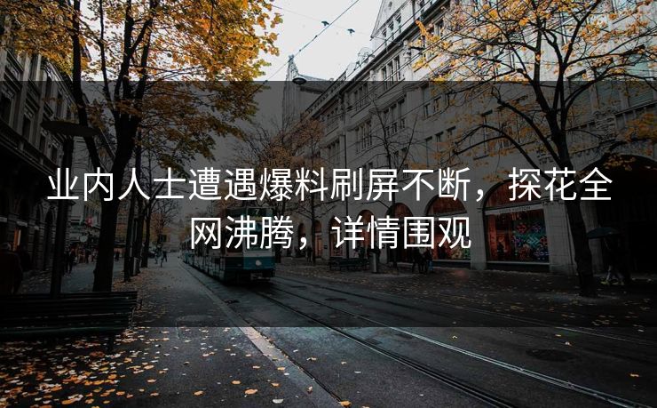 业内人士遭遇爆料刷屏不断，探花全网沸腾，详情围观