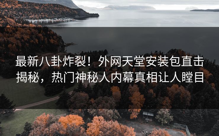 最新八卦炸裂！外网天堂安装包直击揭秘，热门神秘人内幕真相让人瞠目