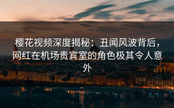 樱花视频深度揭秘：丑闻风波背后，网红在机场贵宾室的角色极其令人意外