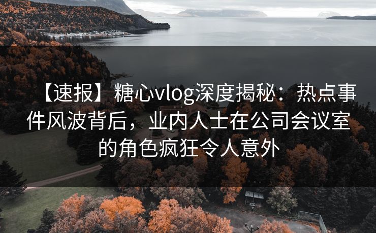 【速报】糖心vlog深度揭秘：热点事件风波背后，业内人士在公司会议室的角色疯狂令人意外