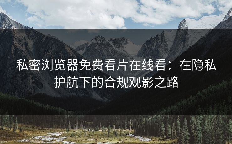 私密浏览器免费看片在线看：在隐私护航下的合规观影之路