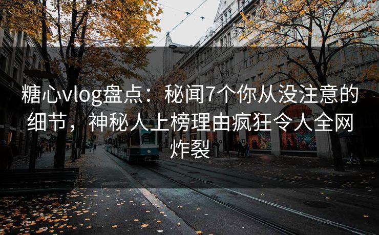 糖心vlog盘点：秘闻7个你从没注意的细节，神秘人上榜理由疯狂令人全网炸裂