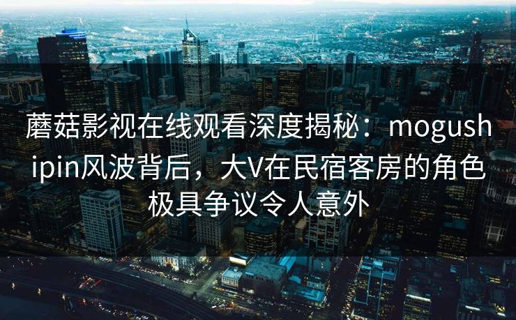 蘑菇影视在线观看深度揭秘：mogushipin风波背后，大V在民宿客房的角色极具争议令人意外